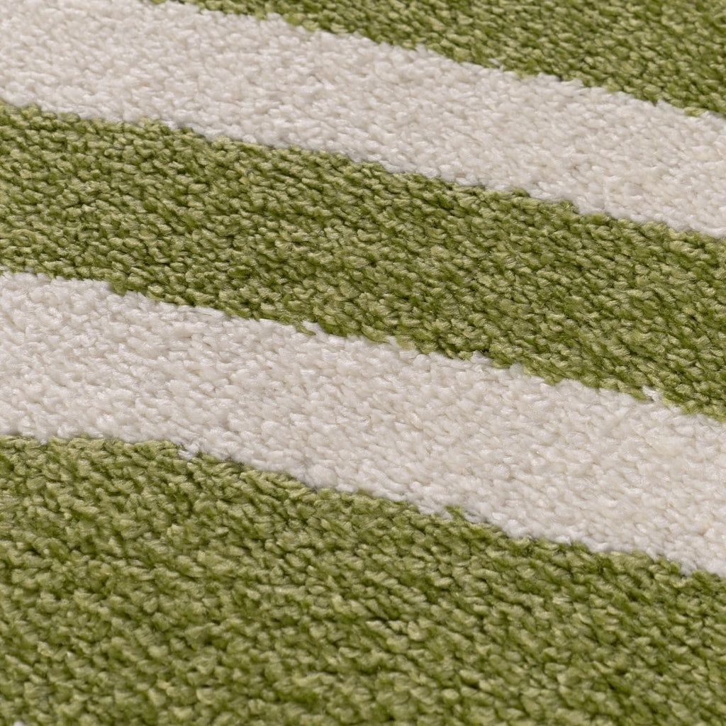 Joli Striped Green & White Rug