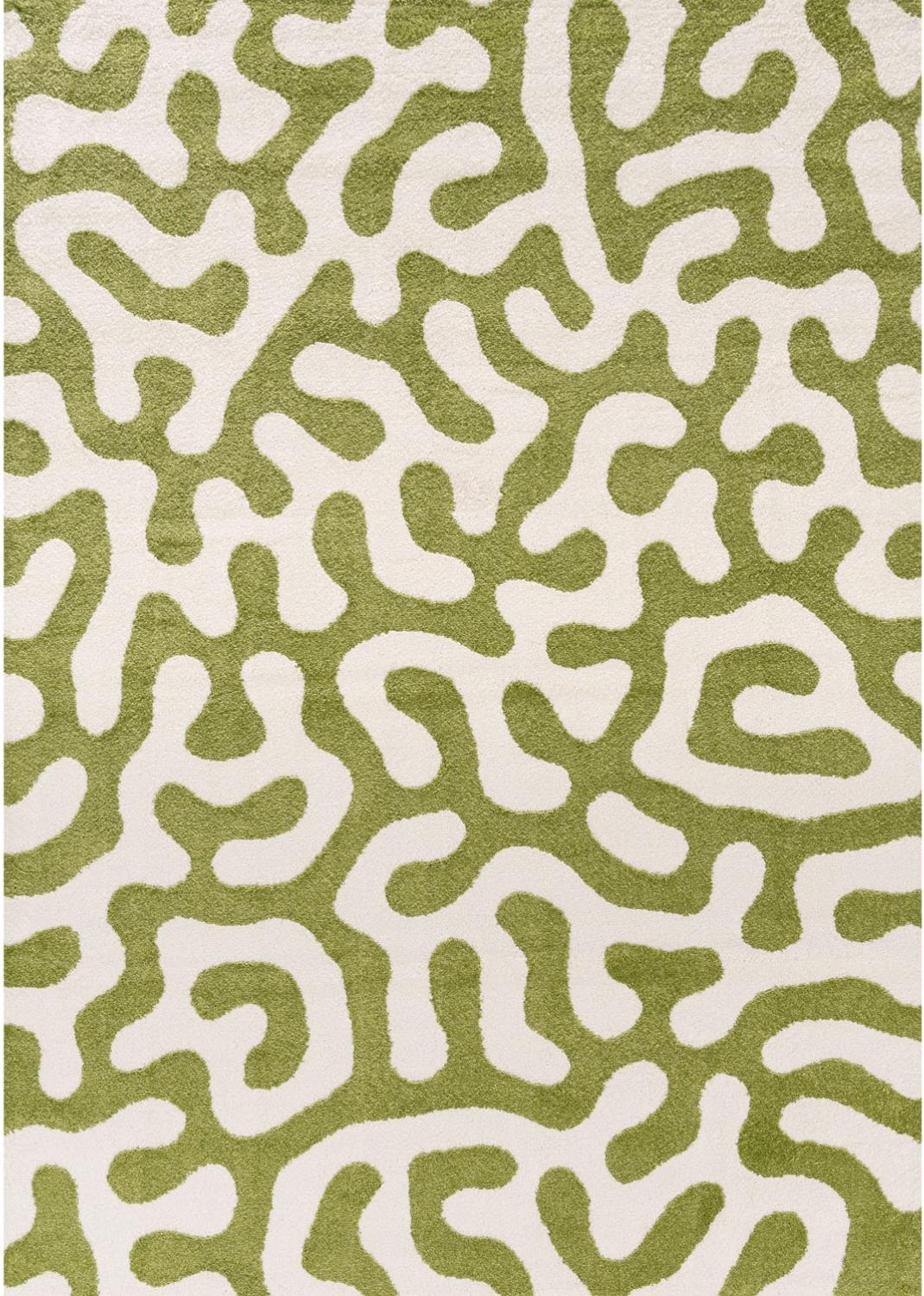 Joli Doodle Green & White Rug