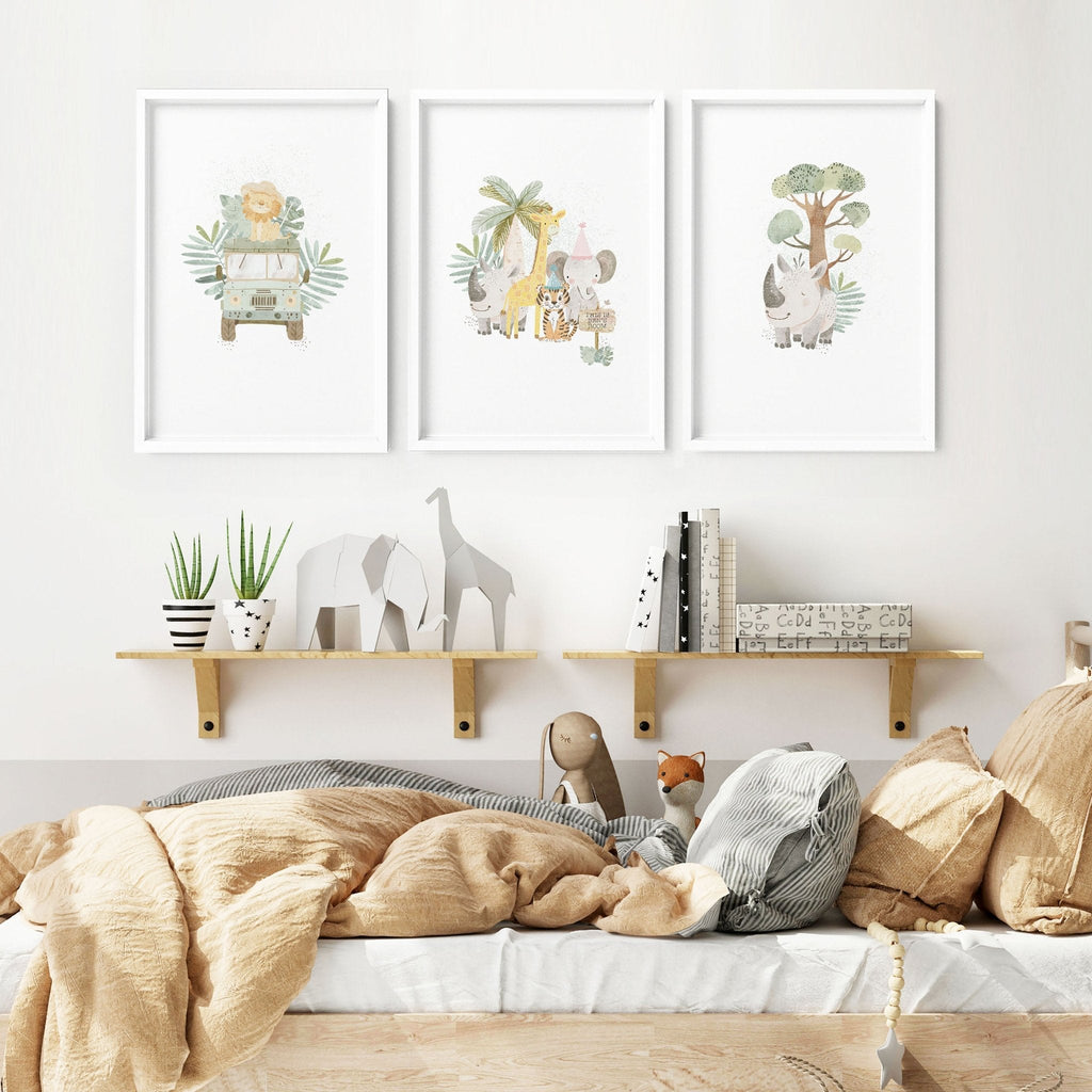 Kids Prints for Bedroom | Jungle Nursery Set of 3