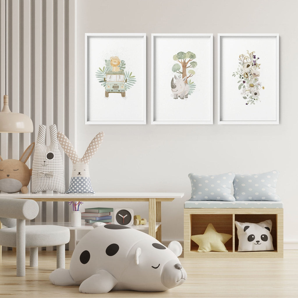 Kids Prints for Bedroom | Jungle Nursery Set of 3