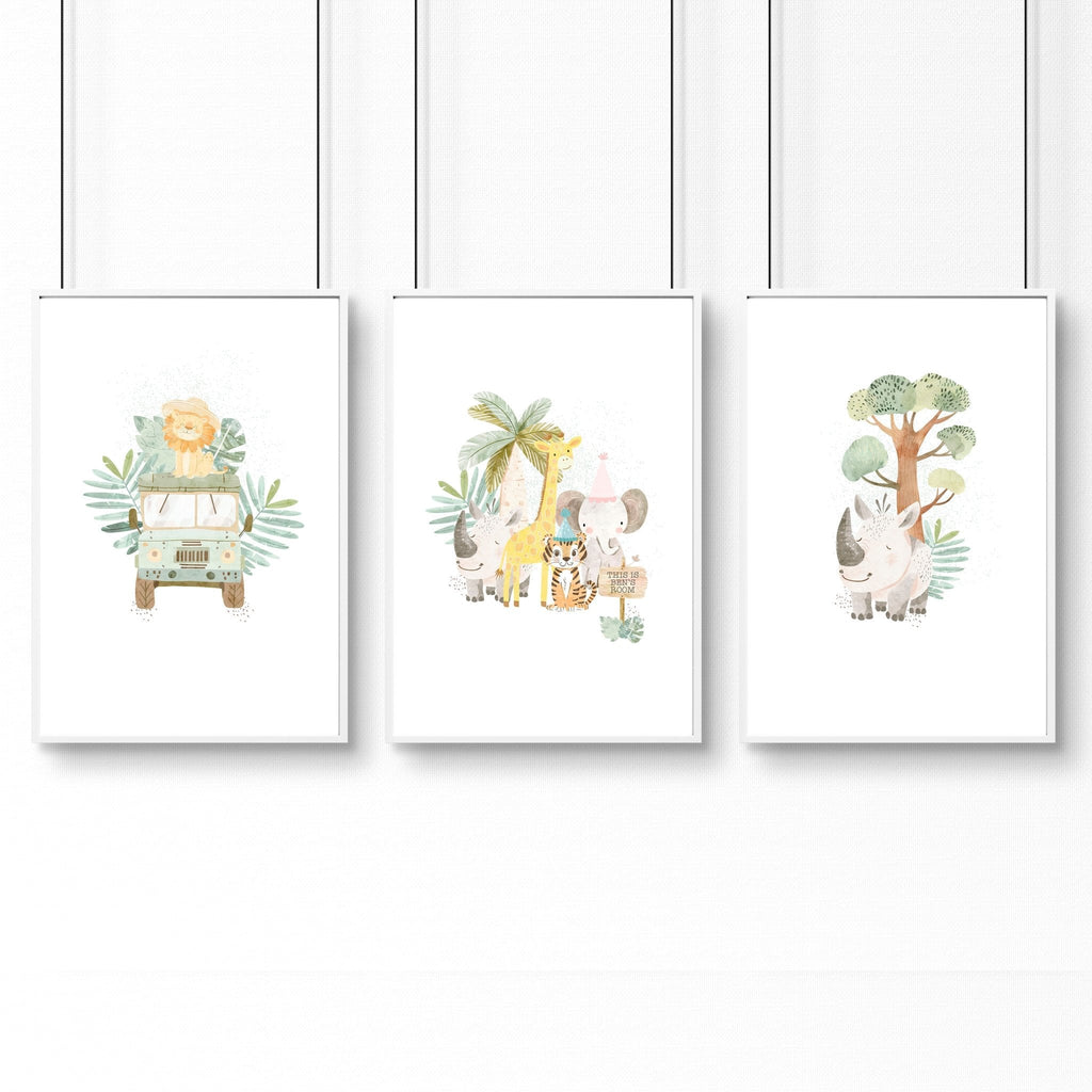 Kids Prints for Bedroom | Jungle Nursery Set of 3