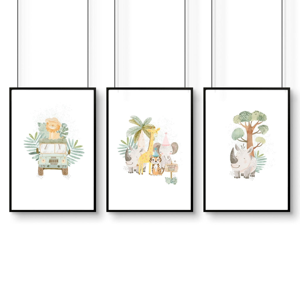 Kids Prints for Bedroom | Jungle Nursery Set of 3