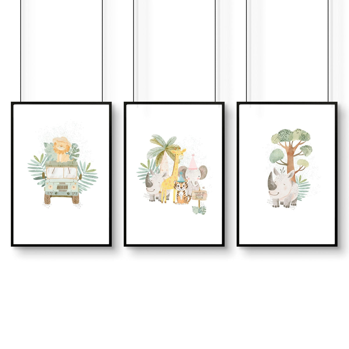 Kids Prints for Bedroom | Jungle Nursery Set of 3
