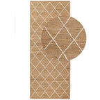 Jute Rug Kunu Natural Handwoven Diamond Design - MOOAZAA