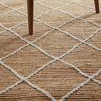 Jute Rug Kunu Natural Handwoven Diamond Design - MOOAZAA