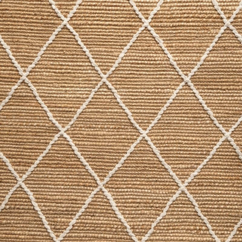 Jute Rug Kunu Natural Handwoven Diamond Design - MOOAZAA