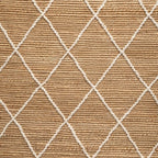 Jute Rug Kunu Natural Handwoven Diamond Design - MOOAZAA