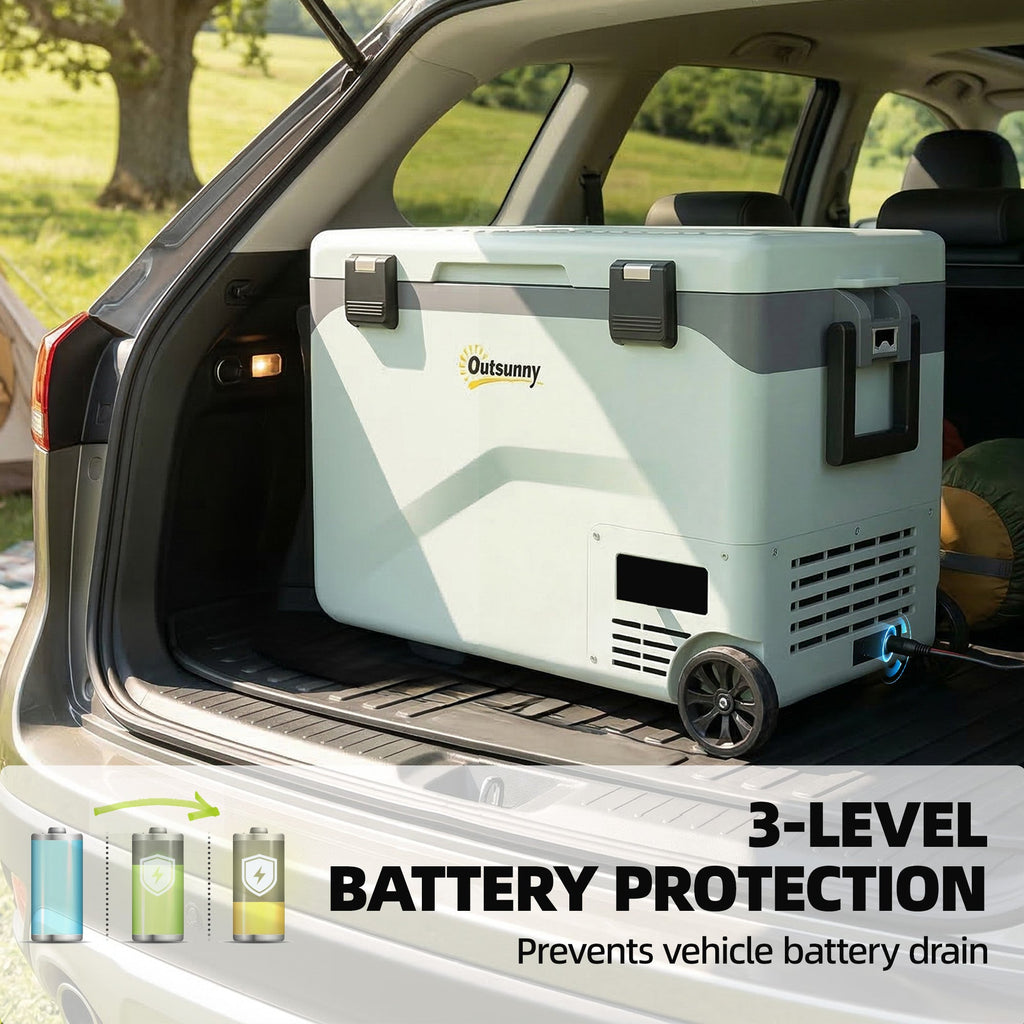 Outsunny 42.5L Compressor Car Fridge Freezer, Camping Refrigerator with App Control, 20℃-20℃