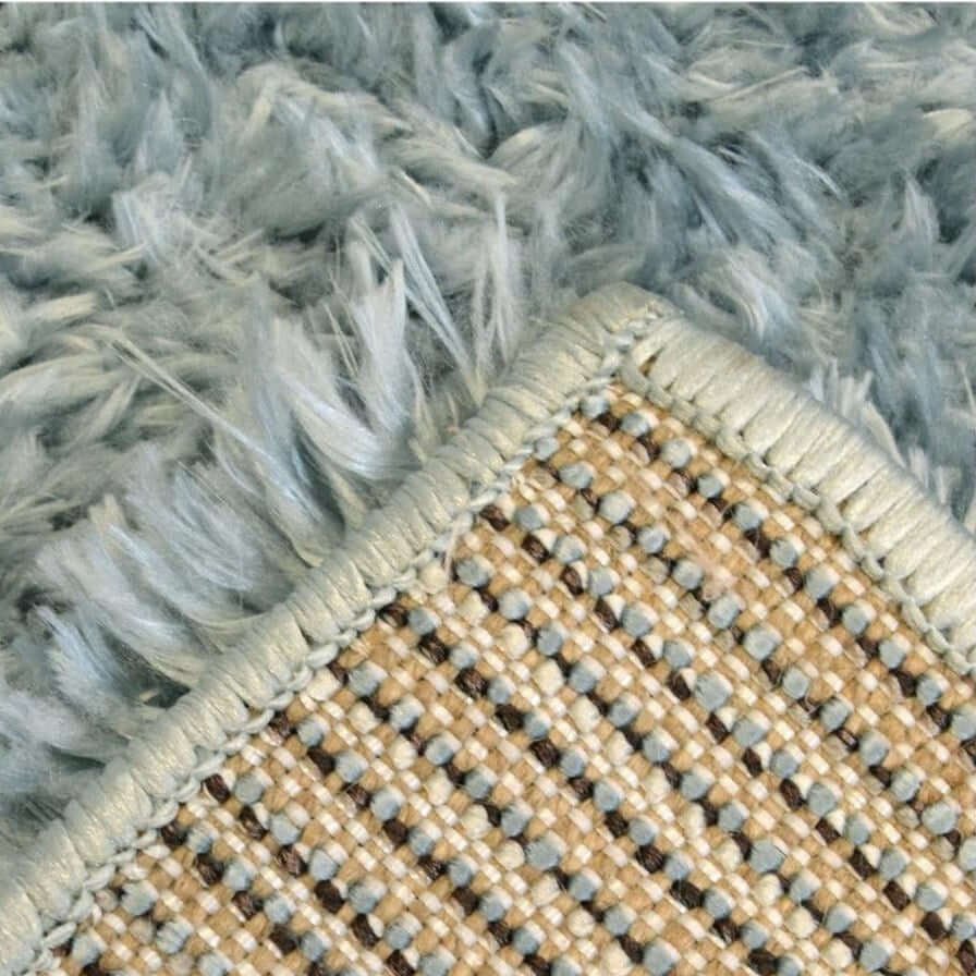 Lagom Duck Egg Blue Shaggy Rug - MOOAZAA