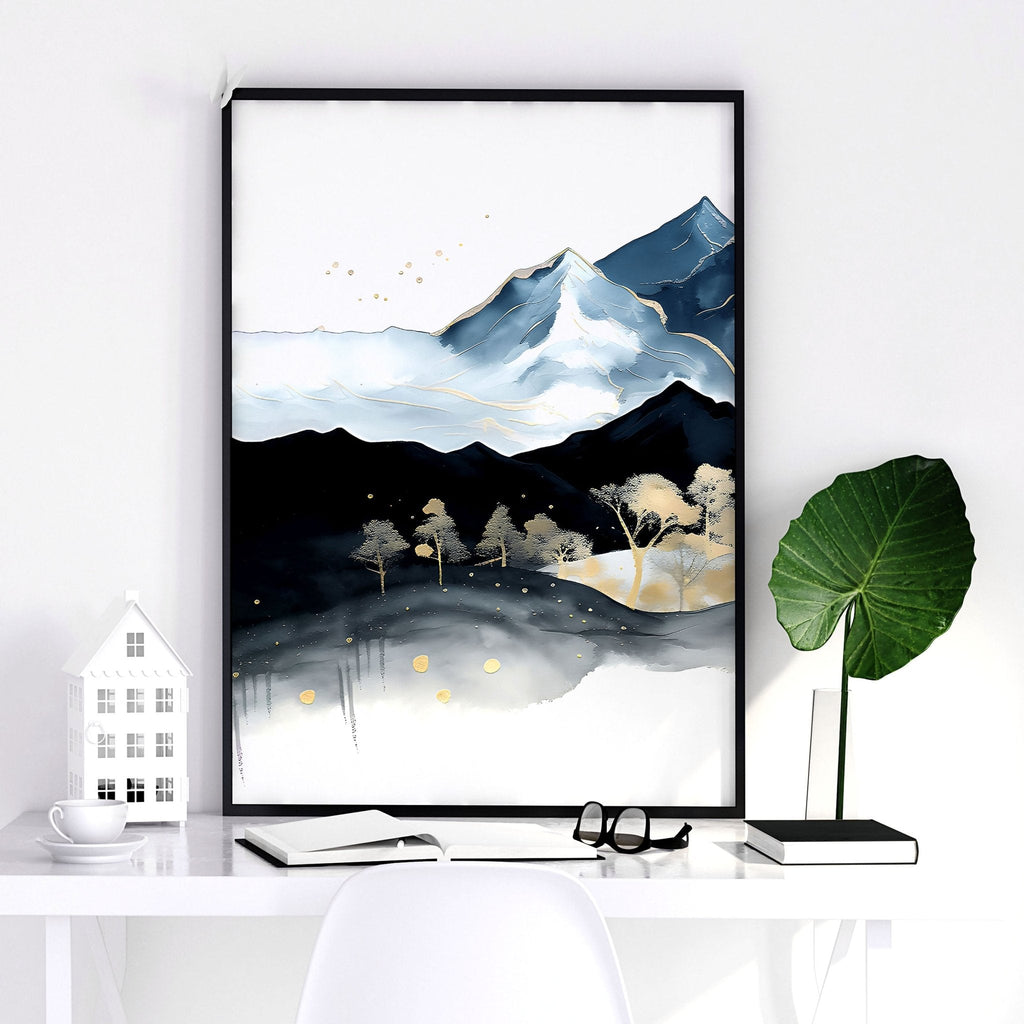 3 Piece Picture Frame Set – Nordic Teal Landscape Prints