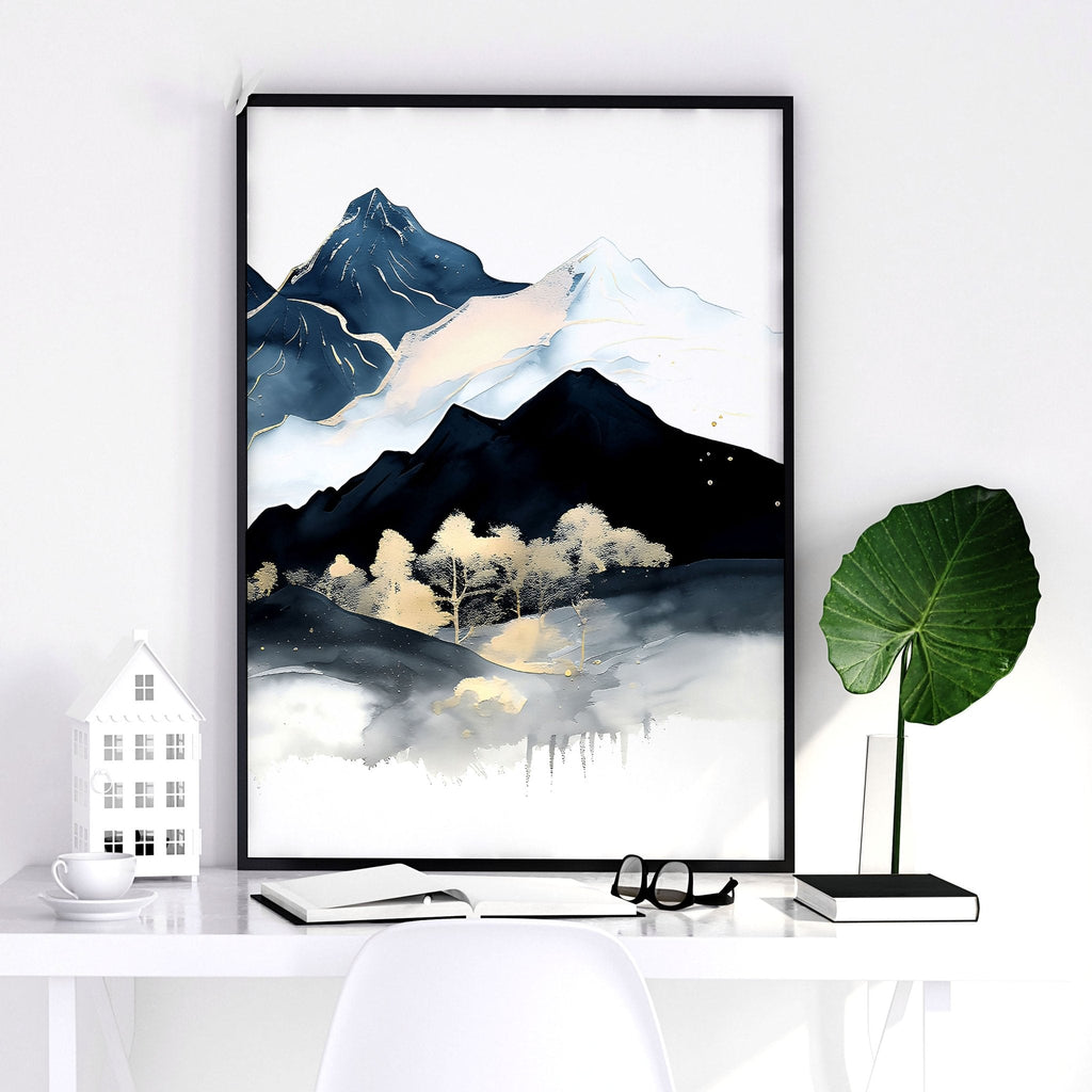 3 Piece Picture Frame Set – Nordic Teal Landscape Prints