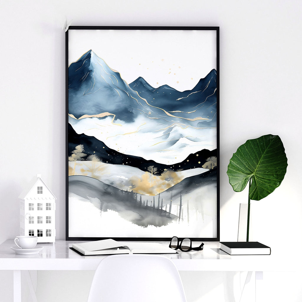 3 Piece Picture Frame Set – Nordic Teal Landscape Prints