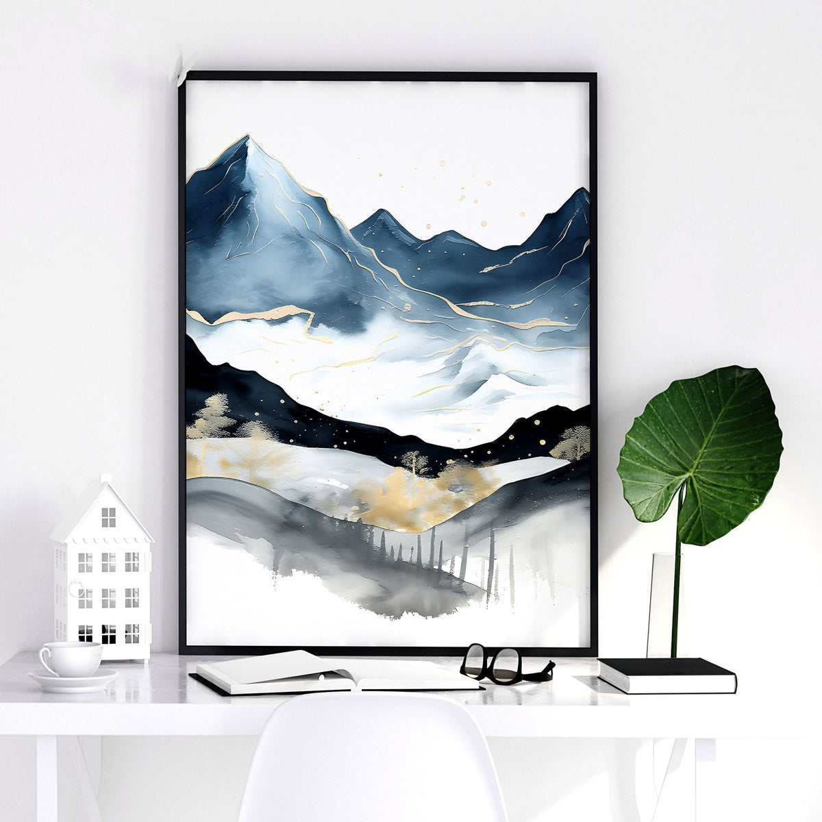 3 Piece Picture Frame Set – Nordic Teal Landscape Prints