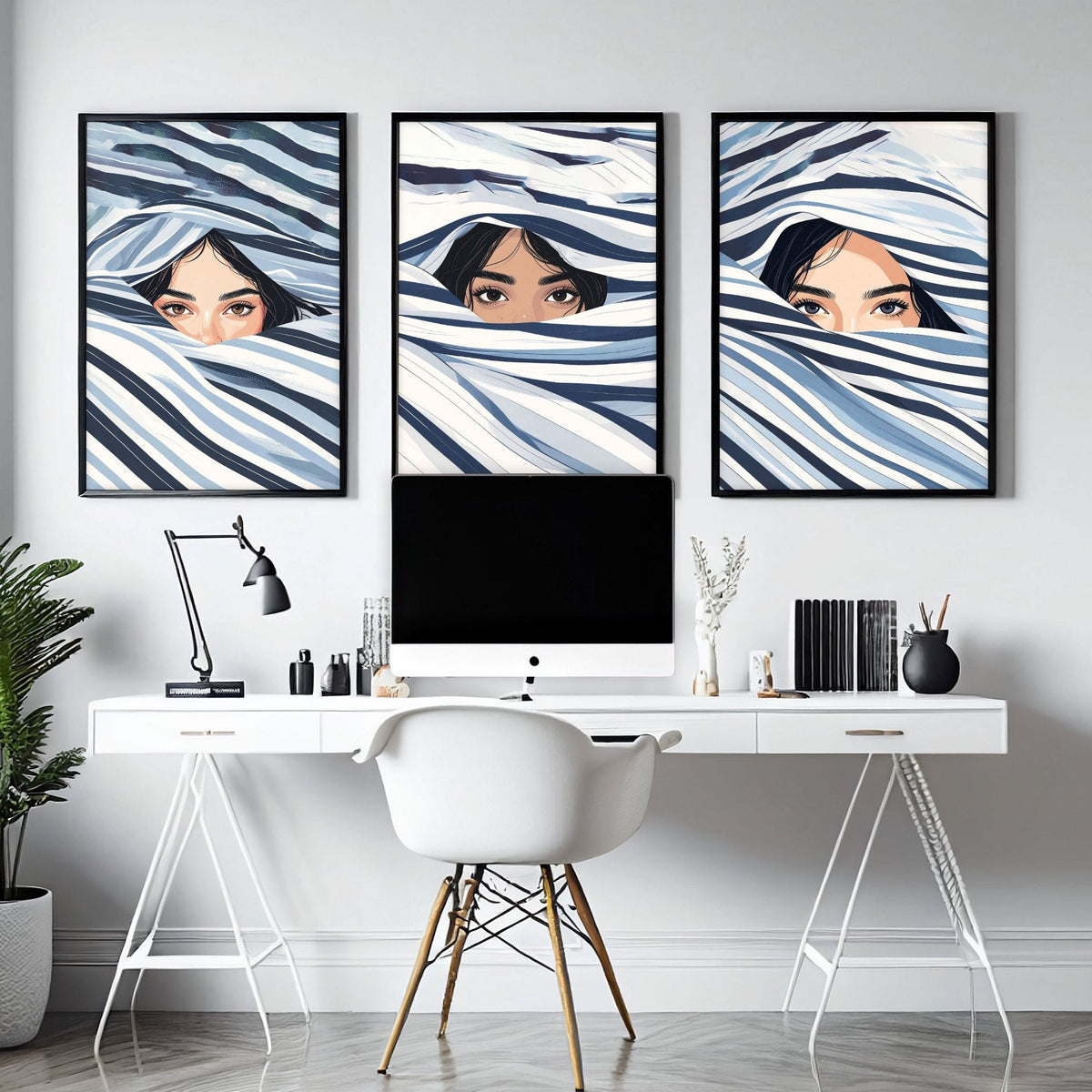 Large Art Prints | Set of 3 Boho Women Wall art Prints