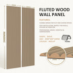 Large Fluted Wall Panels in Biscuit - 240cm x 60cm