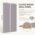 Large Fluted Wall Panels in Purple Heather - 240cm x 60cm