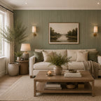 Large Fluted Wall Panels in Vintage Sage Green - 240cm x 60cm