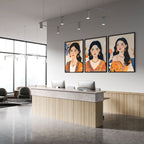 Large Framed Prints | Set of 3 Boho Women Wall art Prints