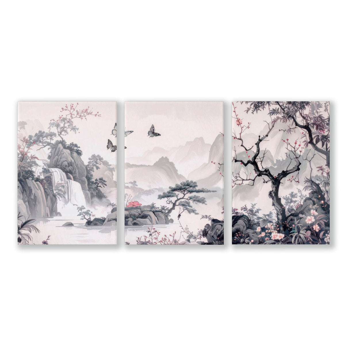 Large Picture Prints | Set of 3 Chinoiserie Wall art Prints