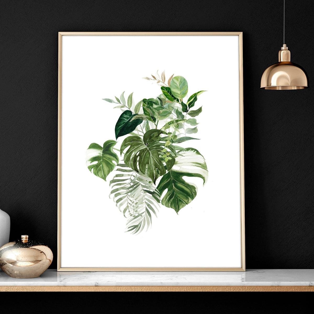 Large prints for living room | set of 3 Tropical wall art prints