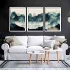 Set of 3 framed prints | Large Scandinavian wall art