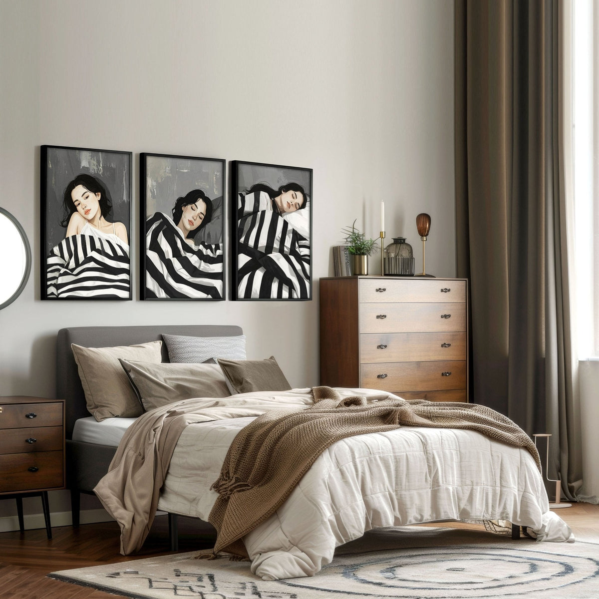 Large Wall Art Bedroom | Set of 3 Bohemian Wall art Prints