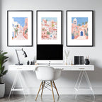 Large Wall Framed Art | Set of 3 Beach Decor Wall art Prints