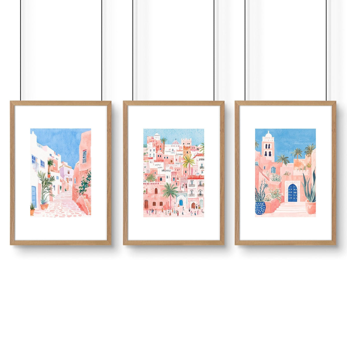 Large Wall Framed Art | Set of 3 Beach Decor Wall art Prints