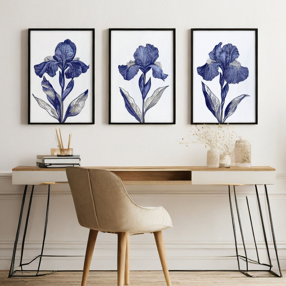 Large Wall Hanging | Set of 3 Botanical Wall art Prints