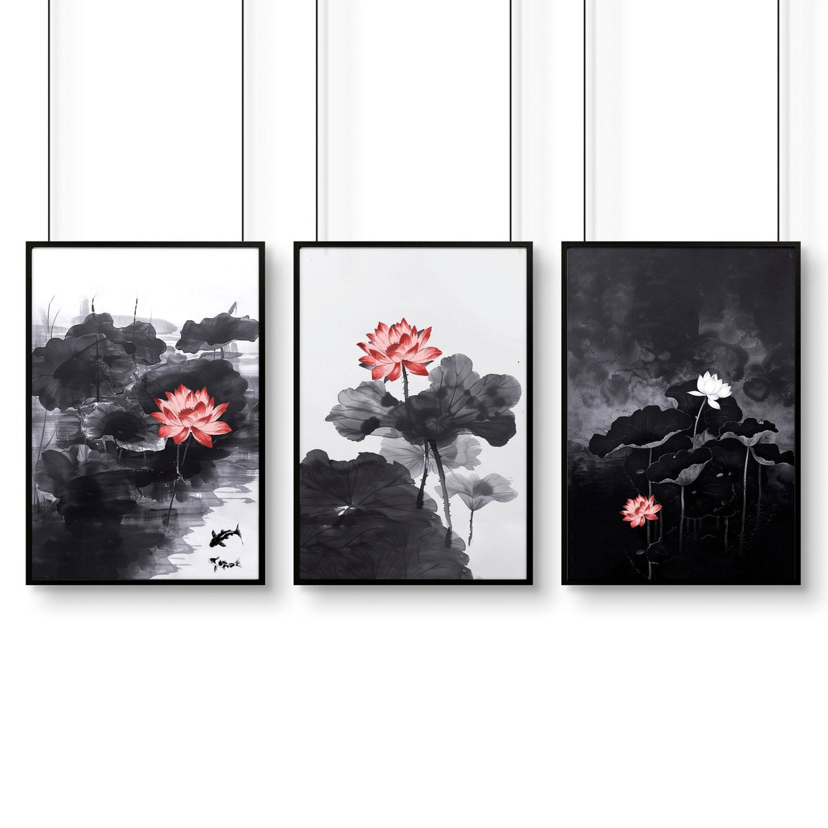 Poster Wall Art | Set of 3 Asian Inspired Prints