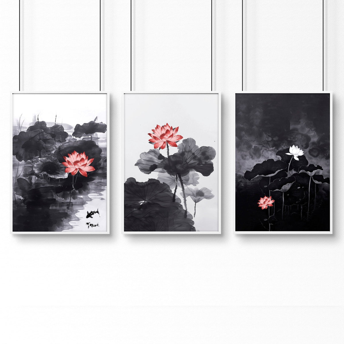 Poster Wall Art | Set of 3 Asian Inspired Prints
