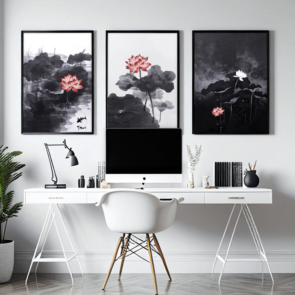 Poster Wall Art | Set of 3 Asian Inspired Prints