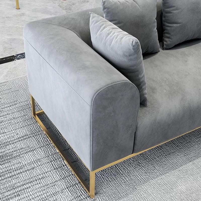 Larissa Sofas Sets in Luxury Grey Velvet, Express Delivery - MOOAZAA 
