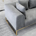 Larissa Sofas Sets in Luxury Grey Velvet, Express Delivery - MOOAZAA 