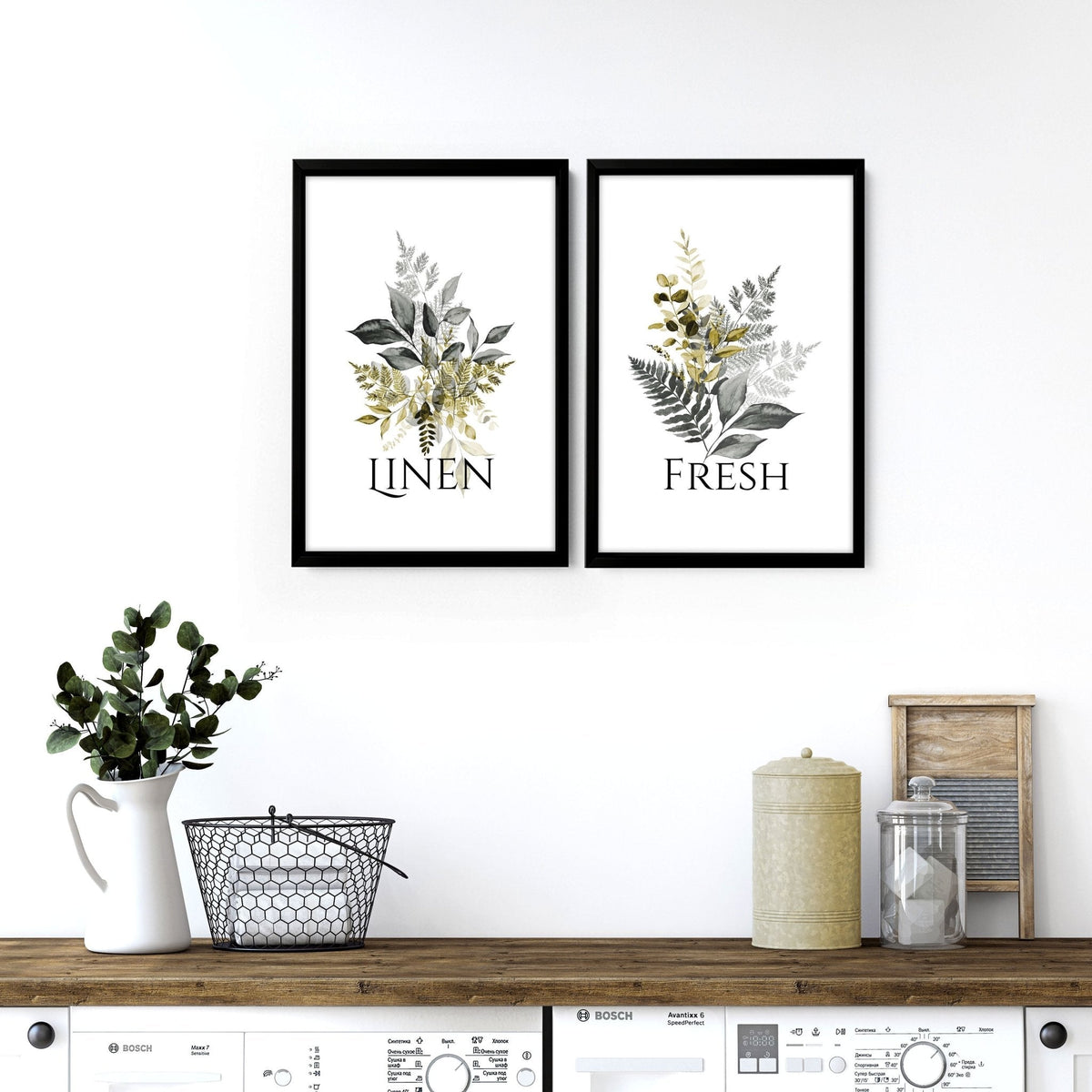 Pictures for Laundry Room – Set of 2 Wall Art Prints