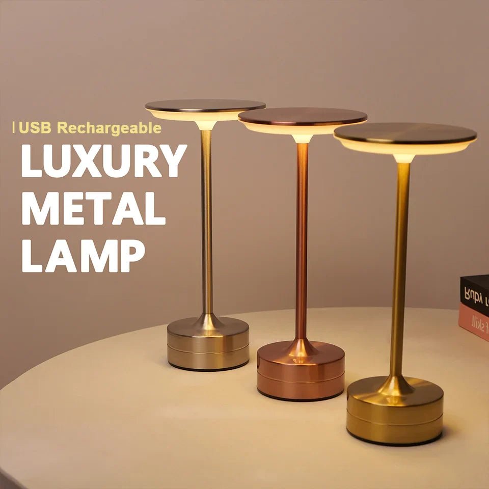 LED Table Lamp Touch Sensor Night Light – USB Rechargeable Portable Wireless Lamp for Bedroom, Restaurant, Hotel, or Bar - MOOAZAA