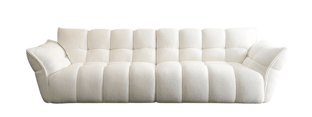 Beige sectional sofa on a white background