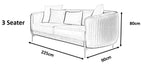 Lisbon Grey Velvet Luxury Modern Sofa [3 Seater] - MOOAZAA 