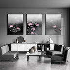 Living Room Canvas Art | Set of 3 Asian Inspired Wall art Prints