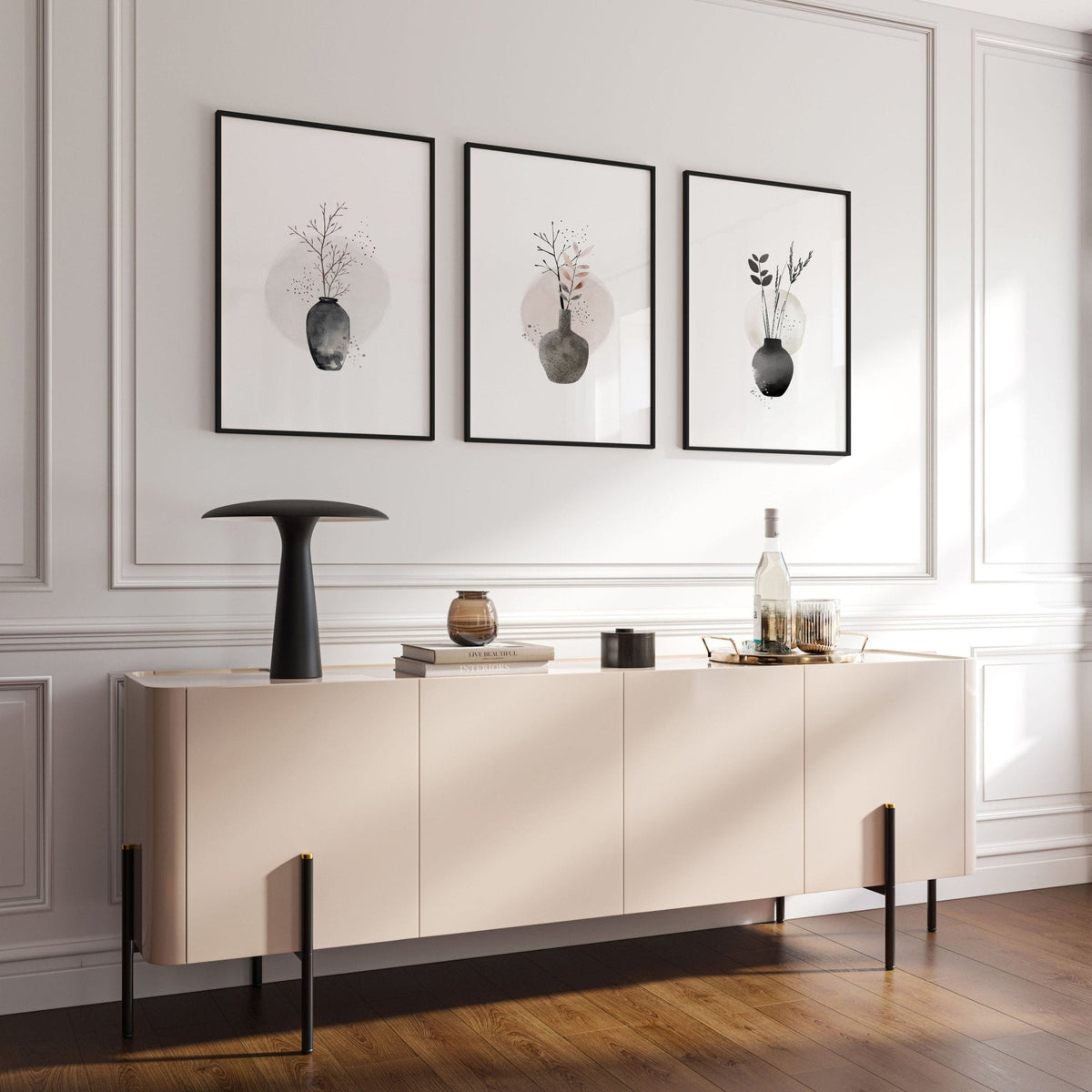 Living Room Prints Set of 3 | Neutral Japanese Wall Art