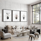 Living Room Prints Set of 3 | Neutral Japanese Wall Art