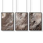 Large wall art living room | set of 3 Marble wall art prints