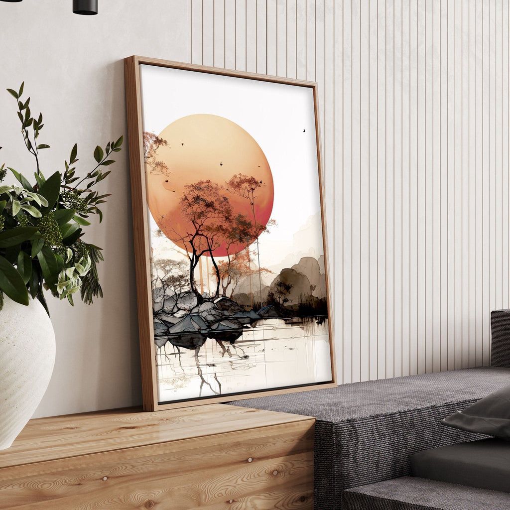 Living Room Wall Decor | Set of 3 Asian Inspired Wall art Prints