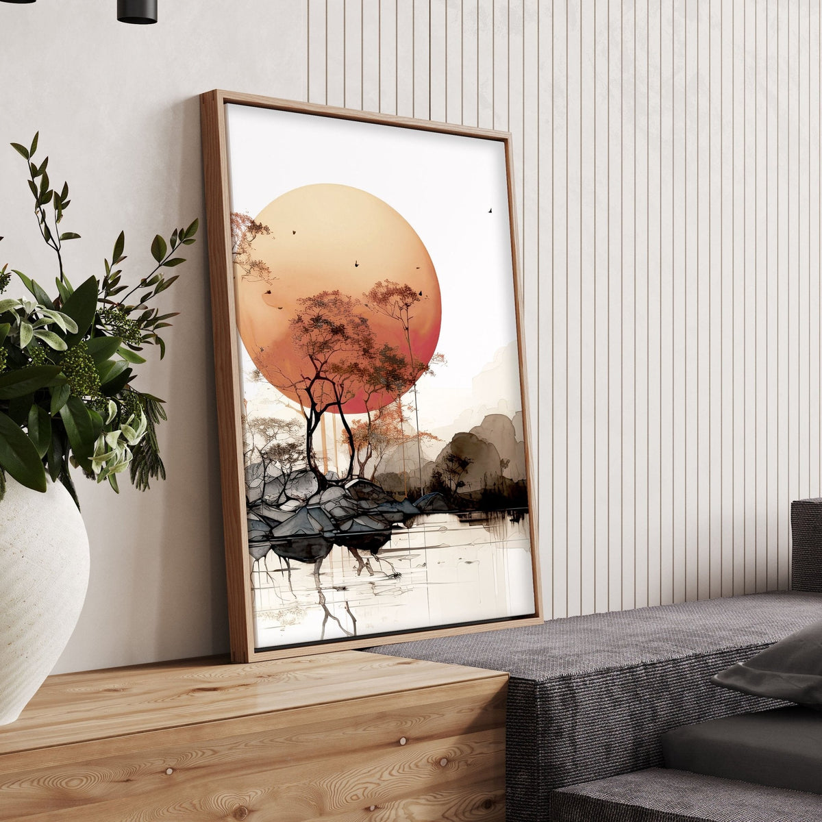 Living Room Wall Decor | Set of 3 Asian Inspired Wall art Prints
