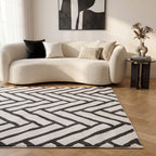 Loft Chevron Dark Grey Rug - MOOAZAA