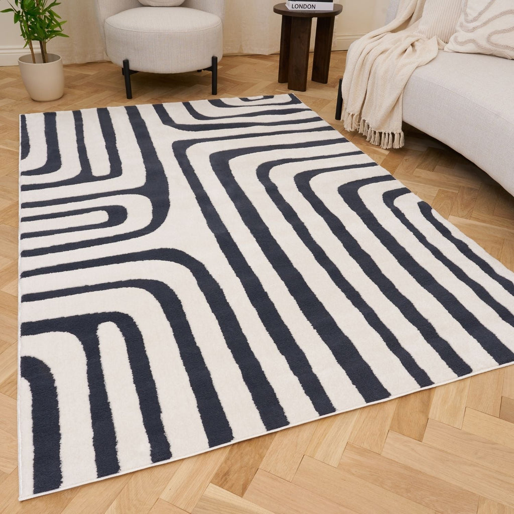 Loft Geometric Blue Rug - MOOAZAA