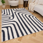 Loft Geometric Blue Rug - MOOAZAA