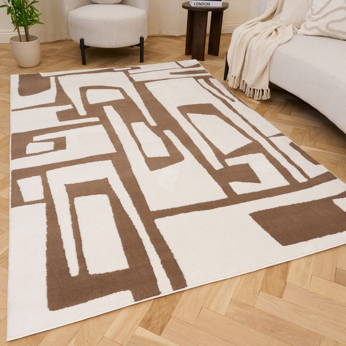Loft Abstract Brown Rug