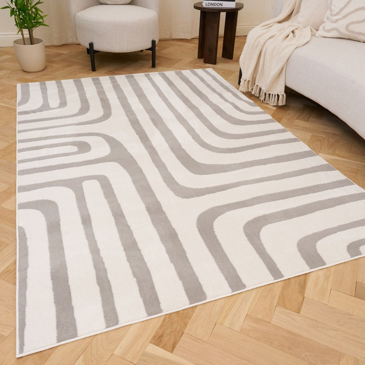 Loft Geometric Grey Rug