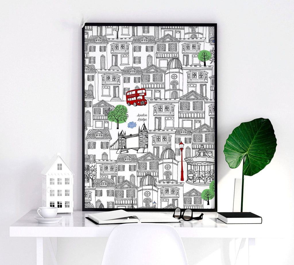 Wall art London | Set of 2 framed travel posters